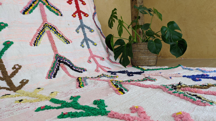 Grand tapis Boucherouite, 300 x 180 cm || 9,84 x 5,91 pieds - KENZA & CO