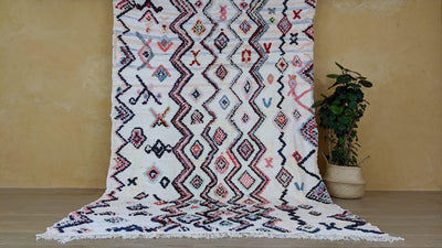 Grand tapis Boucherouite, 270 x 180 cm || 8,86 x 5,91 pieds - KENZA & CO