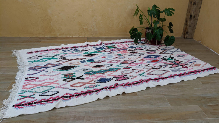 Grand tapis Boucherouite, 280 x 180 cm || 9,19 x 5,91 pieds - KENZA & CO