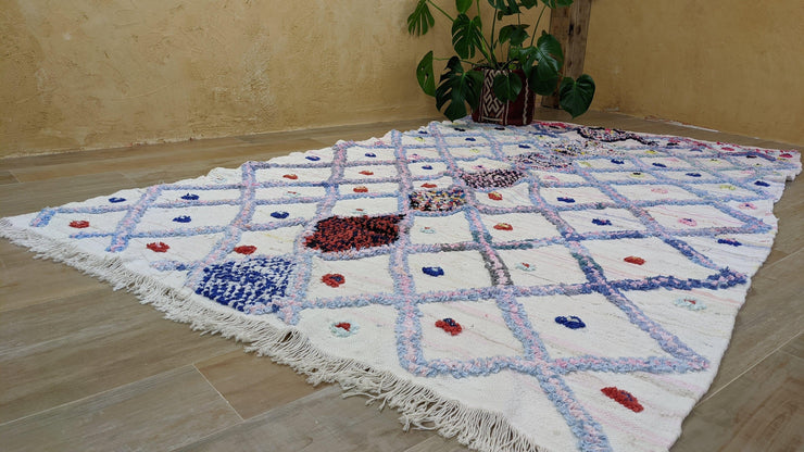 Grand tapis Boucherouite, 280 x 170 cm || 9,19 x 5,58 pieds - KENZA & CO